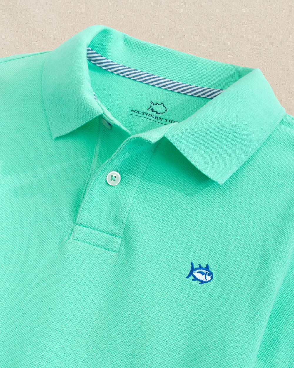 The detail view of the Southern Tide Boys Skipjack Polo by Southern Tide - Gulf Shores