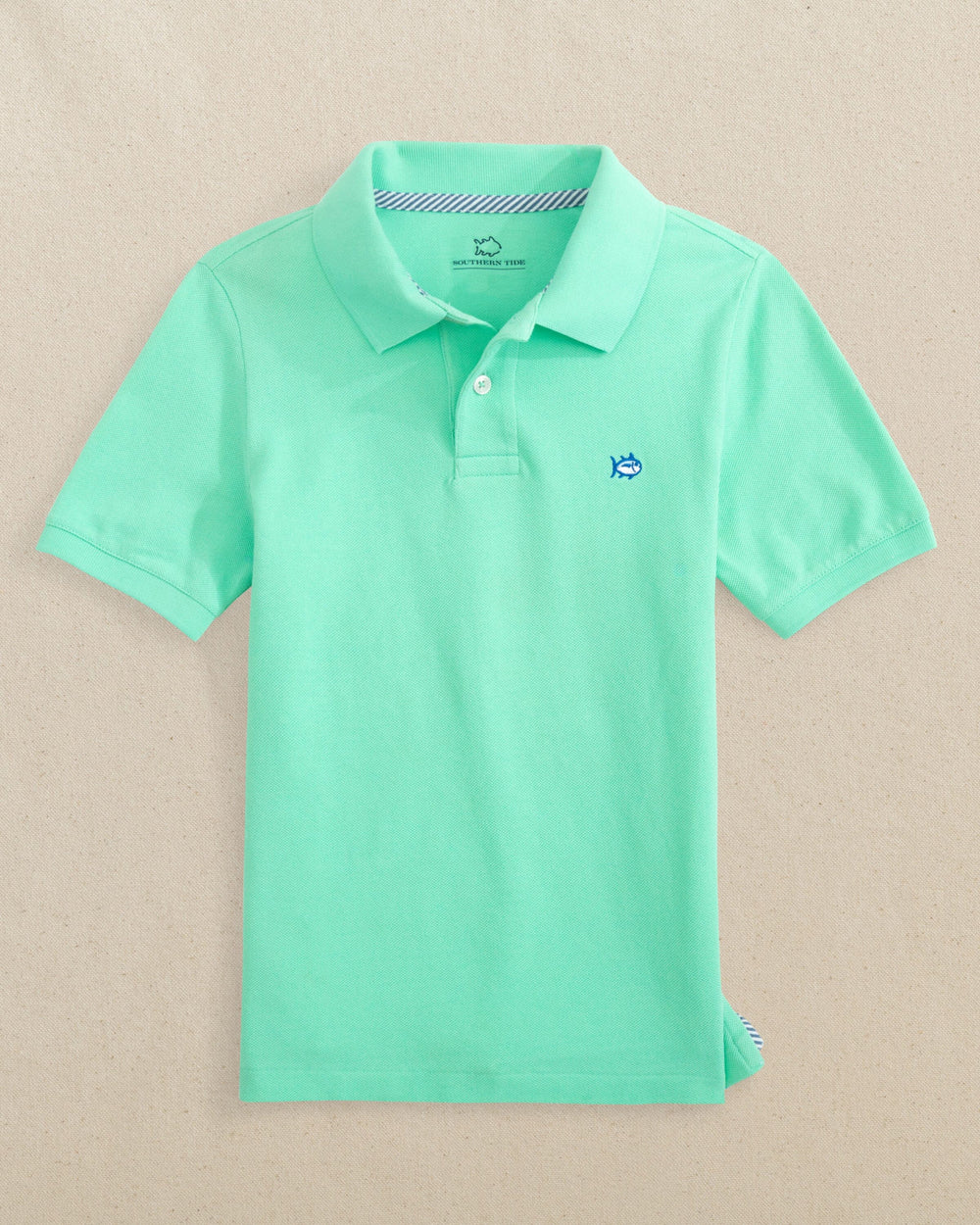The front view of the Southern Tide Boys Skipjack Polo by Southern Tide - Gulf Shores