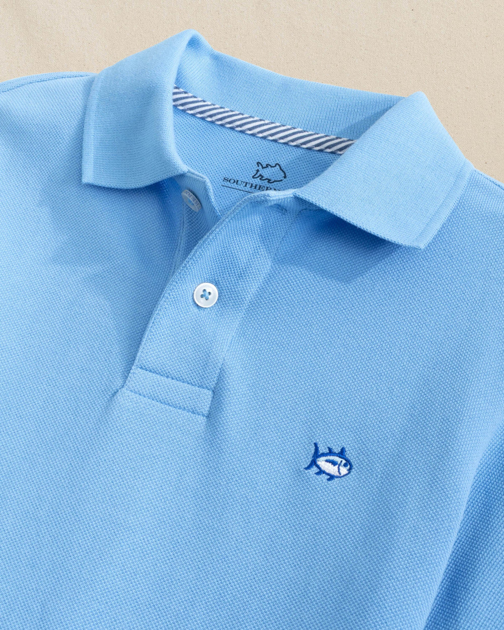The detail view of the Southern Tide Boys Skipjack Polo by Southern Tide - Ocean Channel