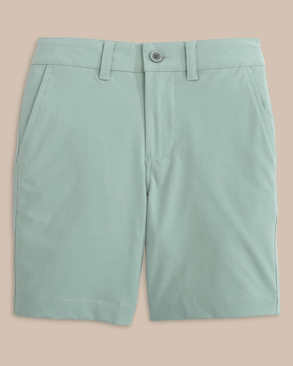 The front view of the Southern Tide Boys T3 Gulf Short by Southern Tide - Green Surf