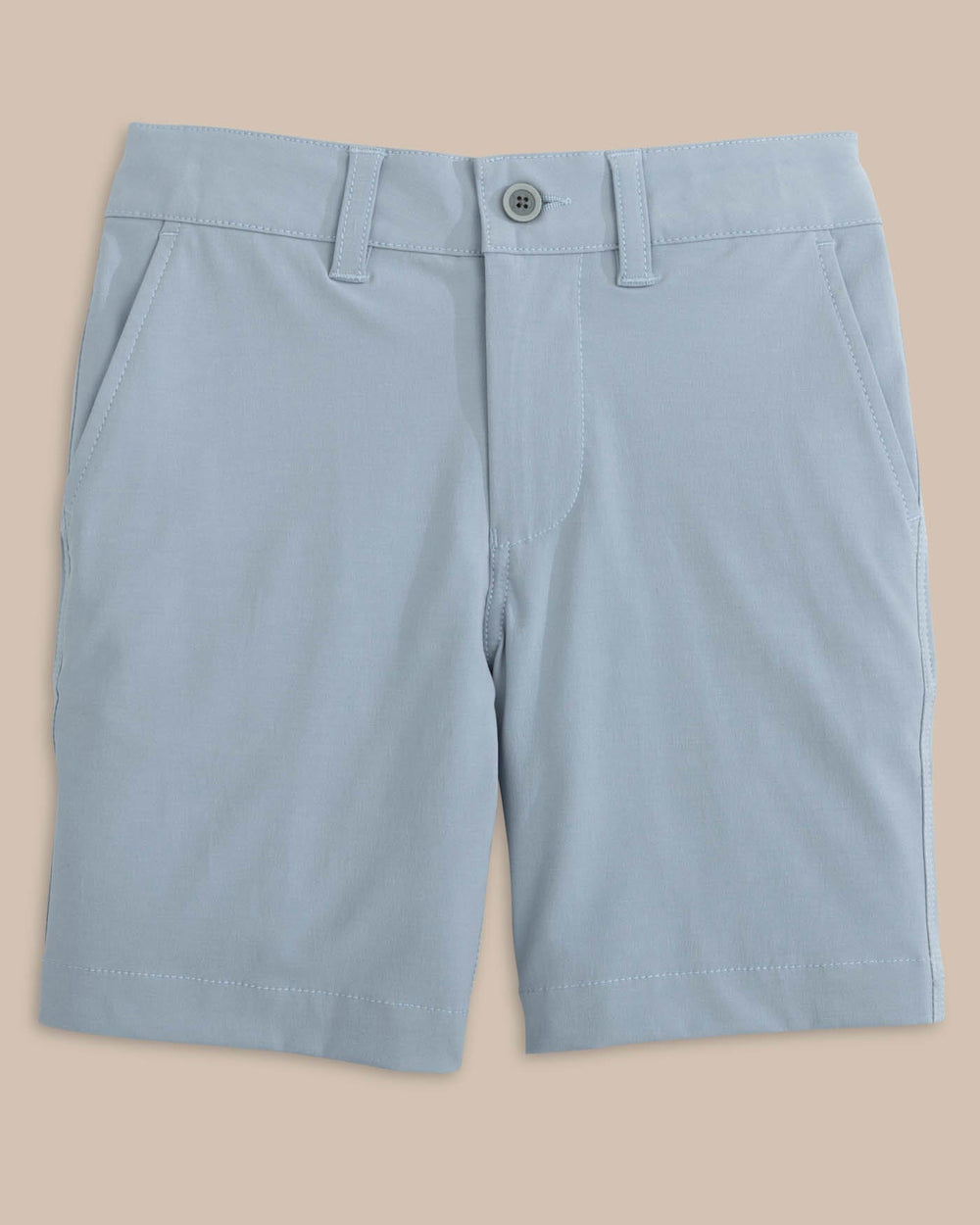 The front view of the Southern Tide Boys T3 Gulf Short by Southern Tide - Tsunami Grey