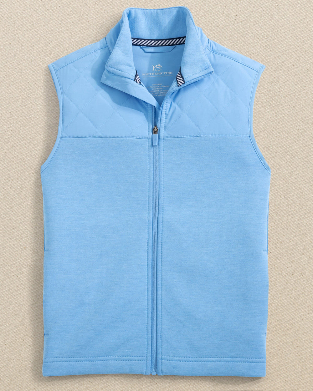 The front view of the Southern Tide Boys Waterfront Quilted Vest by Southern Tide - Ocean Channel
