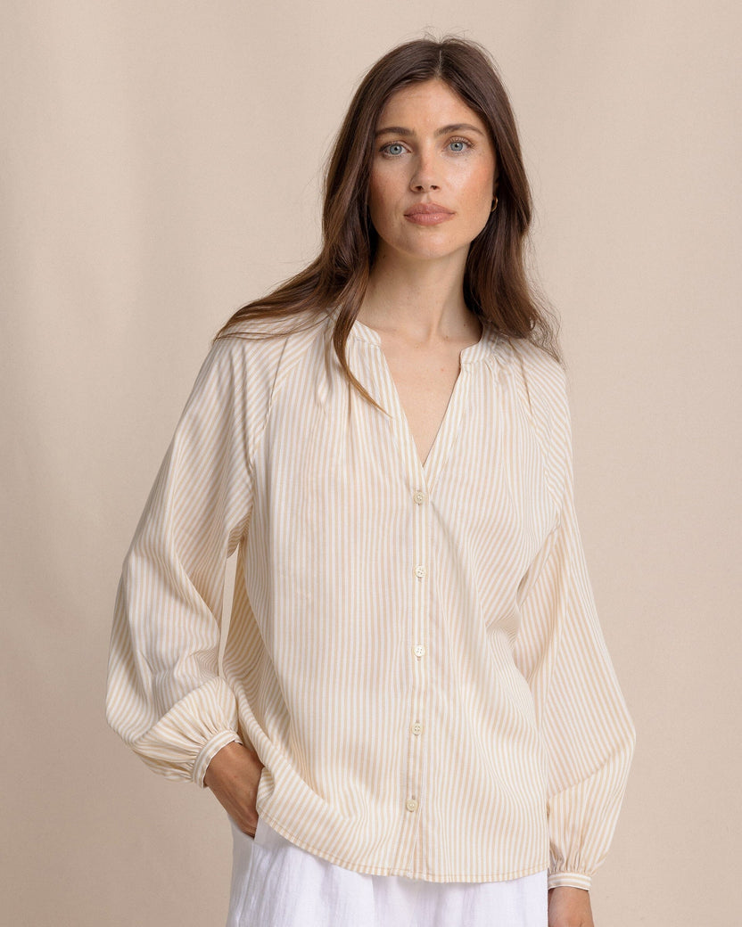 Women's Brinley Band Collar Button Down Shirt | Southern Tide