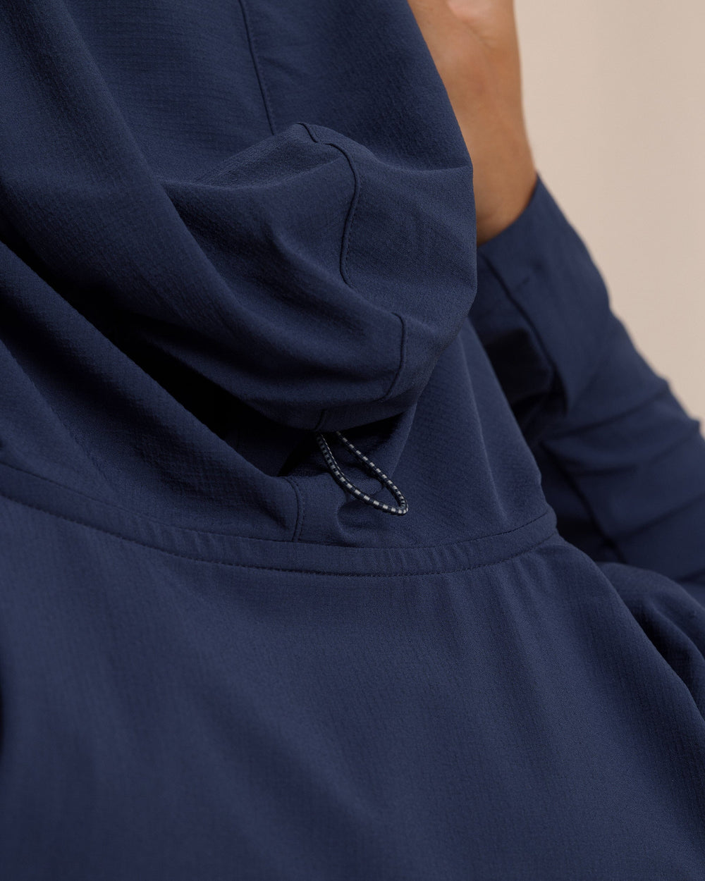 The detail view of the Southern Tide Brookview Performance Jacket by Southern Tide - Dress Blue