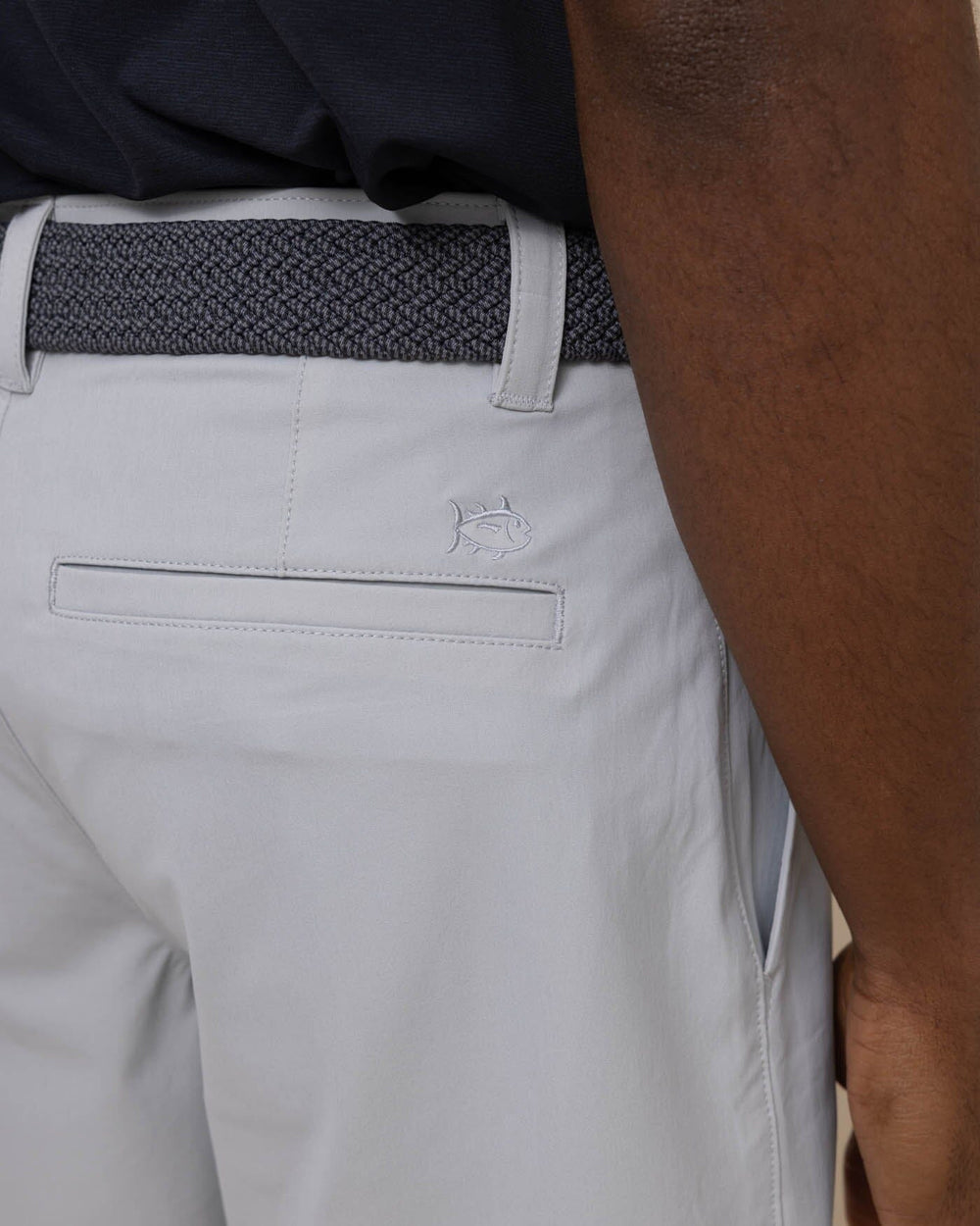 The detail view of the Southern Tide brrr die 10 Short by Southern Tide - Seagull Grey