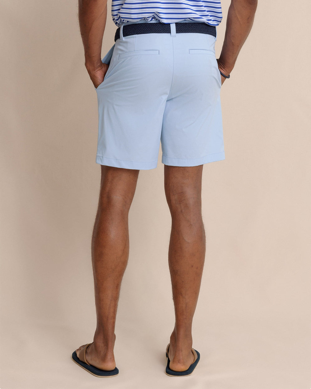 The back view of the Southern Tide brrr°®-die 8" Performance Short in Cerulean by Southern Tide - Cerulean