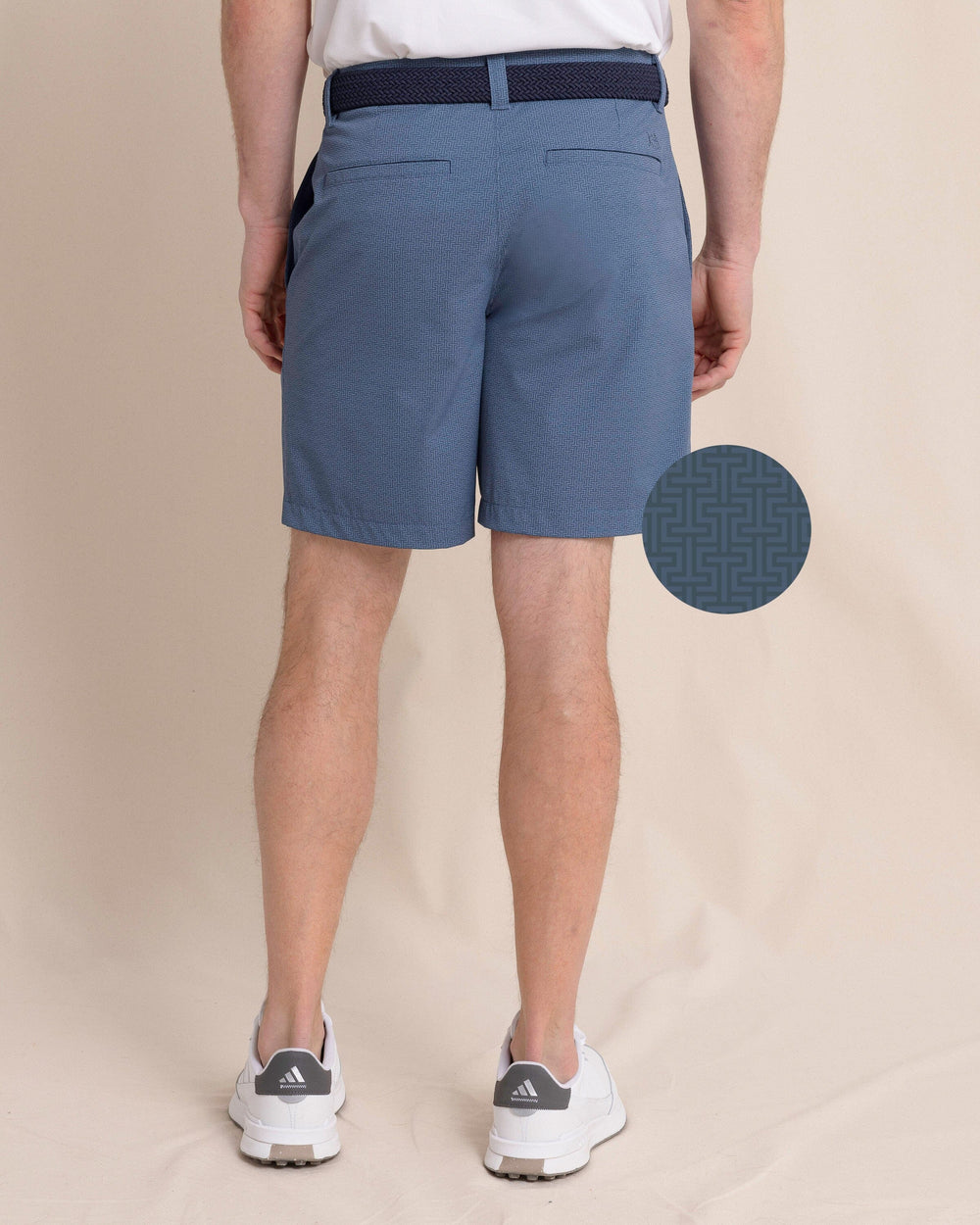 The back cad view of the Southern Tide brrr°®-die 8" ST Geo Printed Short by Southern Tide - Dark Seas