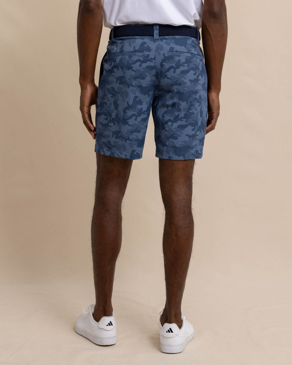 The back view of the Southern Tide brrr die Island Camo Printed Short by Southern Tide - Dark Seas