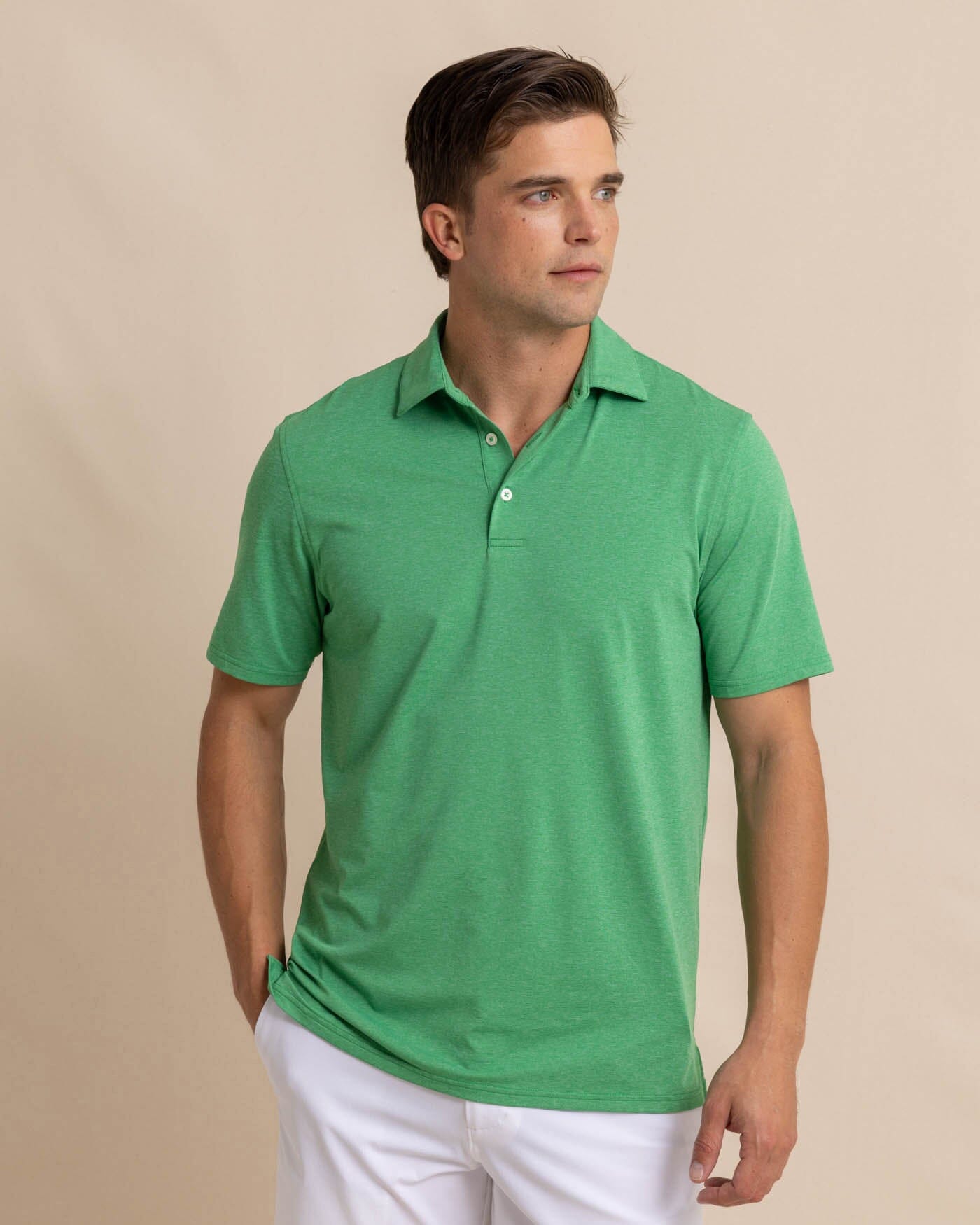 Men's brrr°® Heather Performance Polo - Kelly Green | Southern Tide