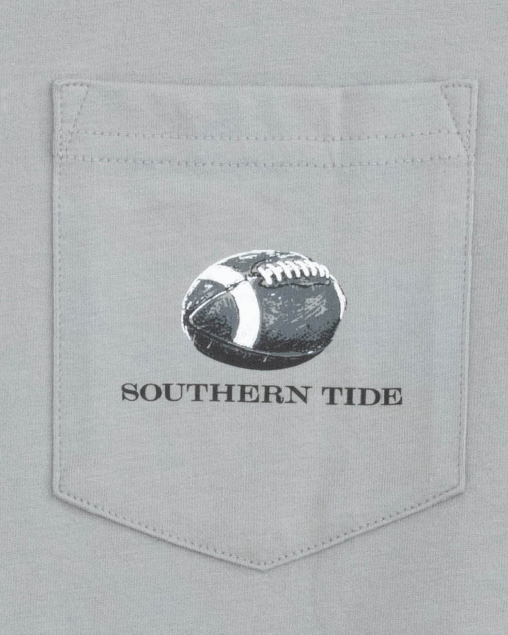 The detail view of the Southern Tide brrr-eeze Heather Performance Polo Shirt by Southern Tide - Ultimate Grey