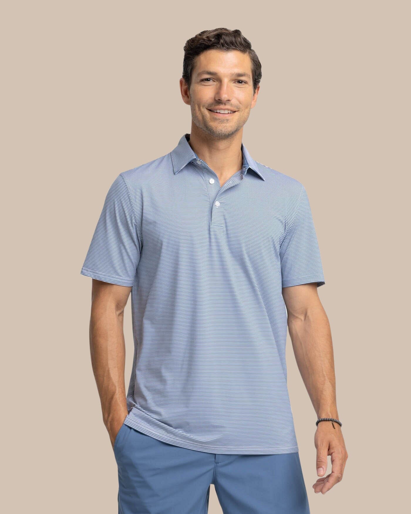 トップス S.F.C. BIG NYLON POLO Men's brrr°®-eeze Meadowbrook Stripe Polo | Southern Tide