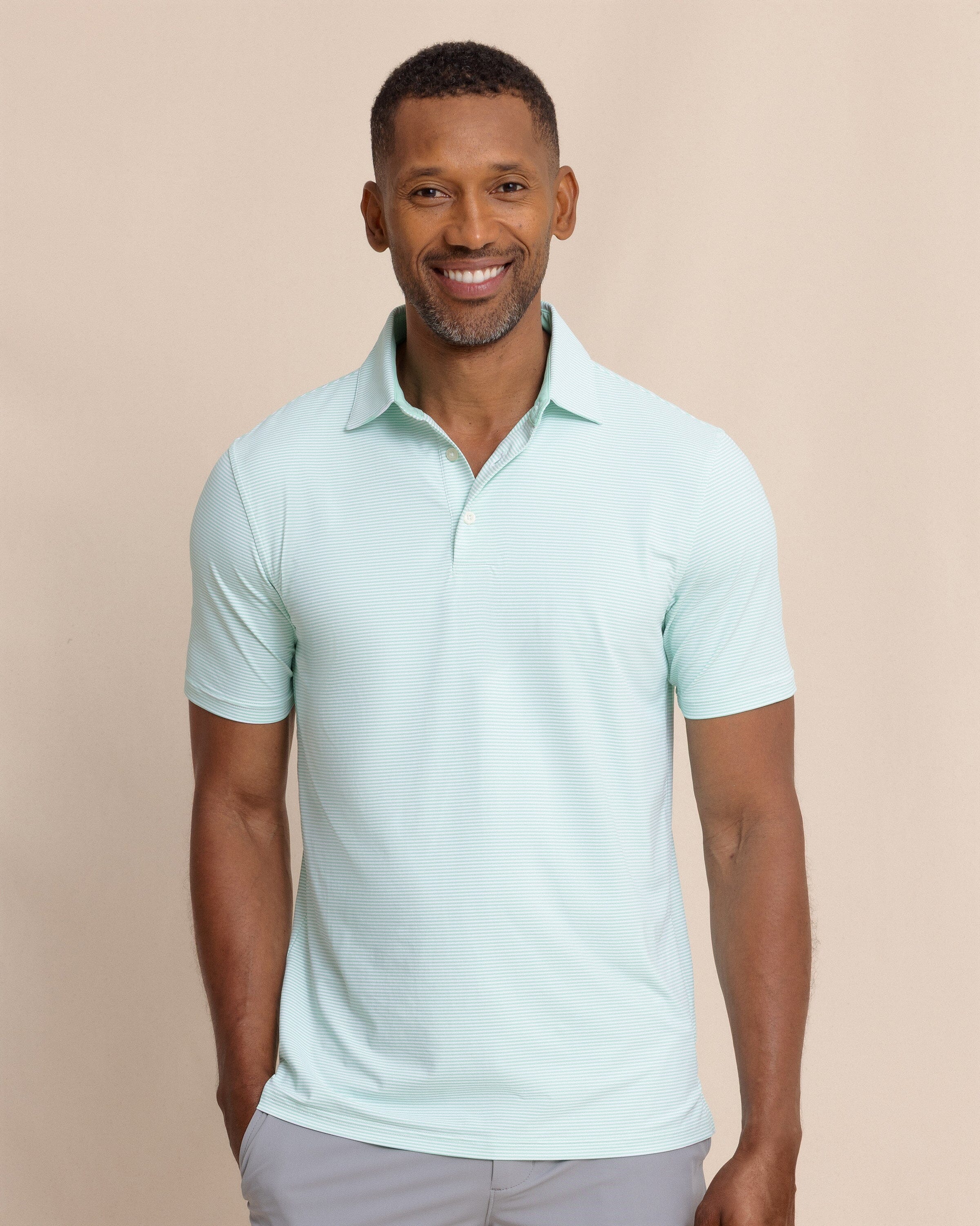 ミッドサマー ドリームRRR Men's brrr°® Meadowbrook Stripe Polo - Garden Grove | Southern Tide
