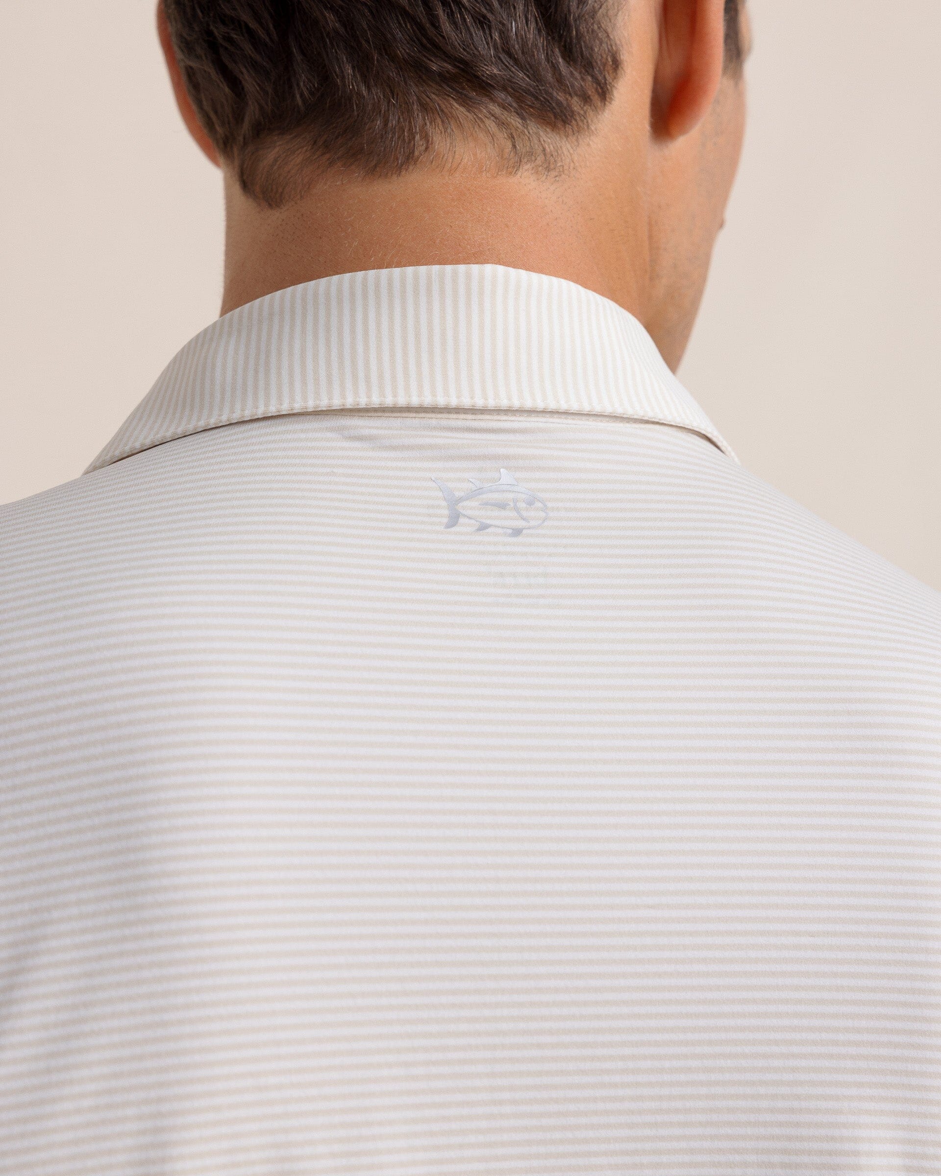 Men's brrr°®-eeze Meadowbrook Stripe Polo - Sand White | Southern Tide