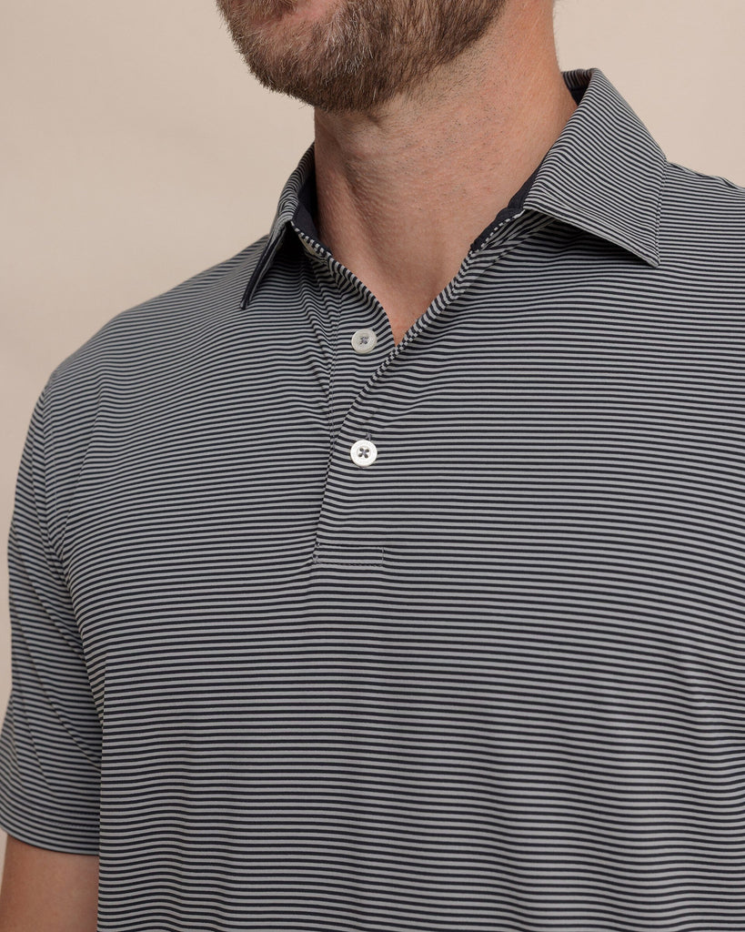 BECOME TREE✳︎Yard-DyedDeformedShirtStripe Men's brrr°®-eeze Meadowbrook Stripe Polo - Lawn Green