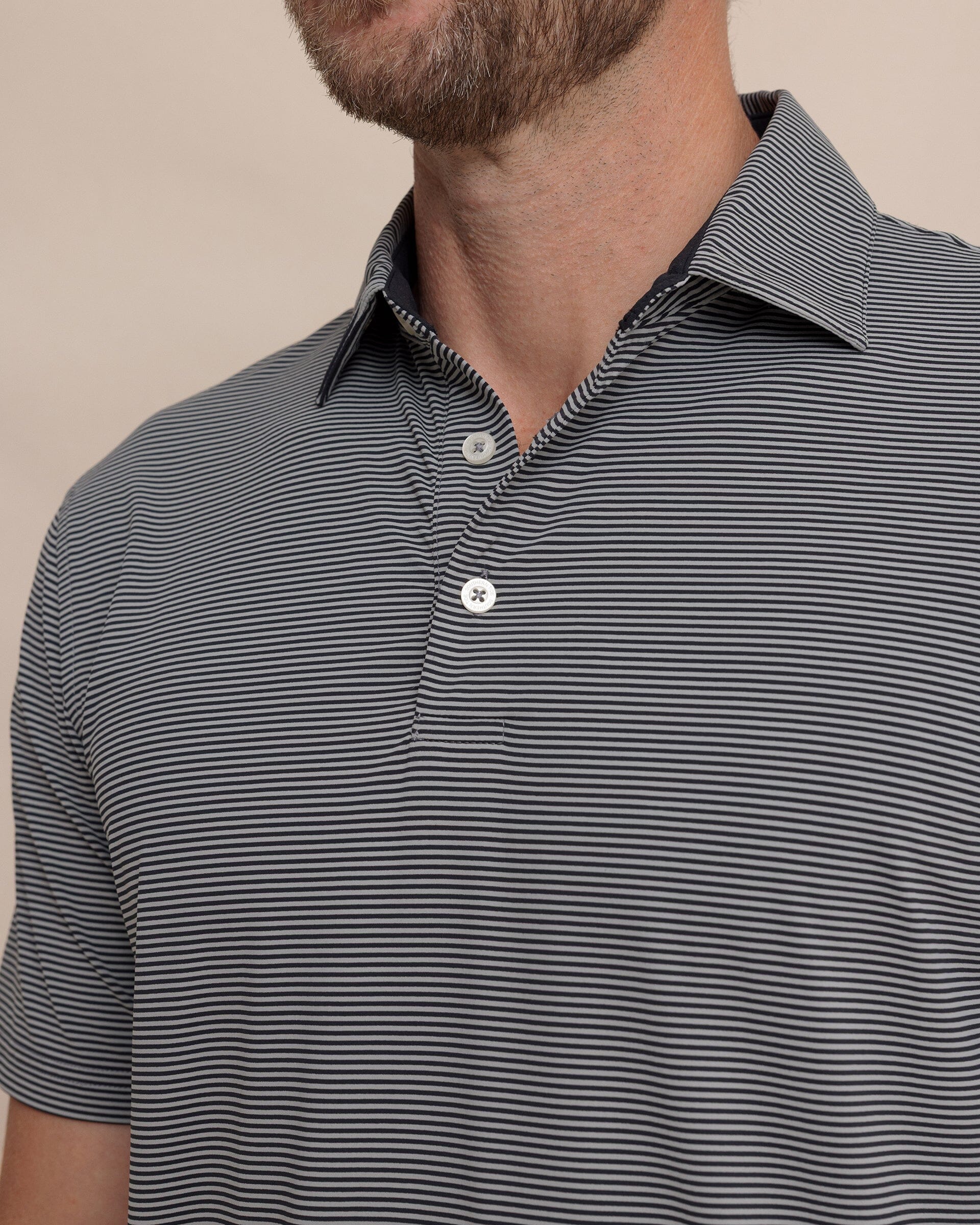 Men's brrr°®-eeze Meadowbrook Stripe Polo - Steel | Southern Tide