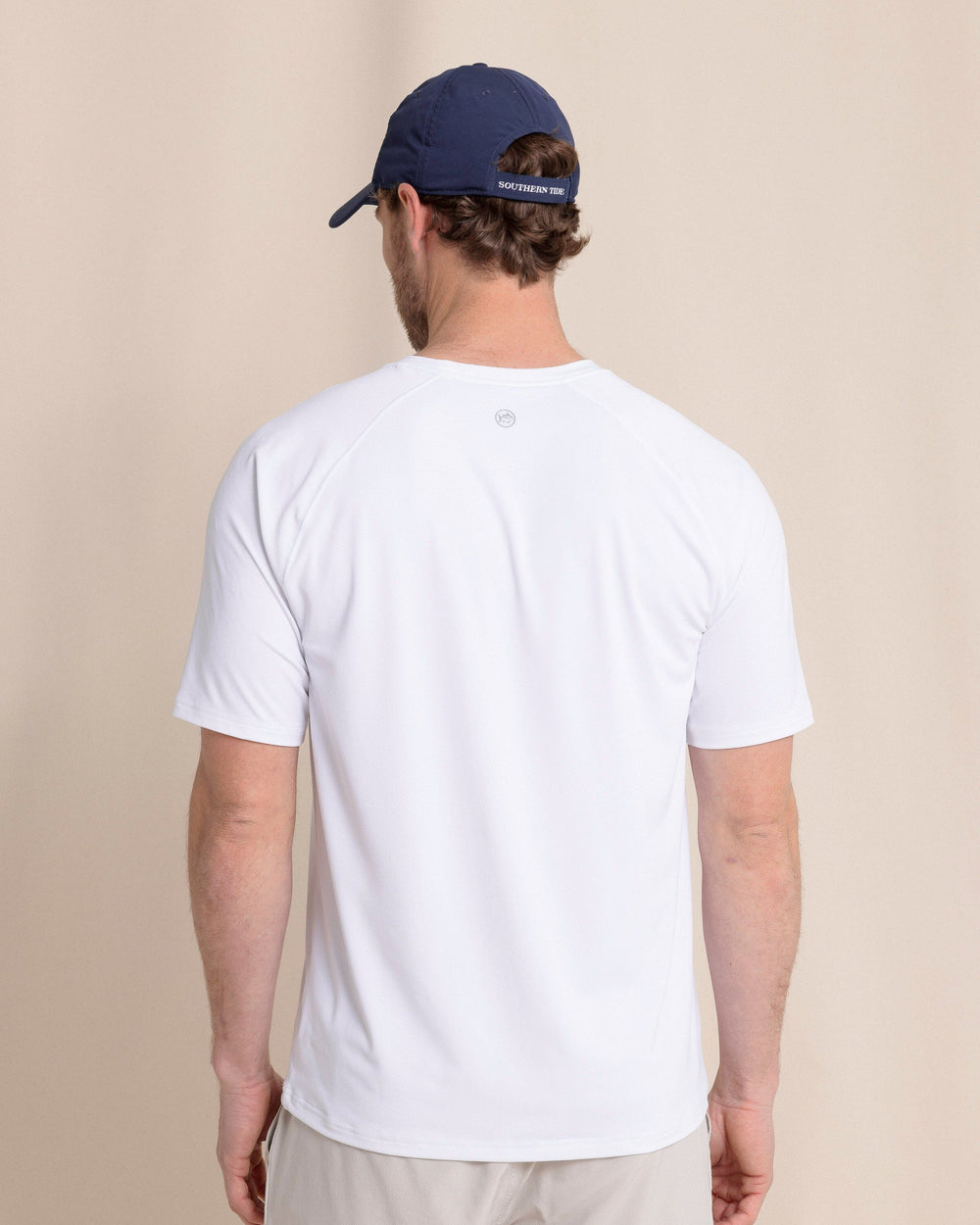 The back view of the Southern Tide brrr°®-illiant Performance T-Shirt by Southern Tide - Classic White