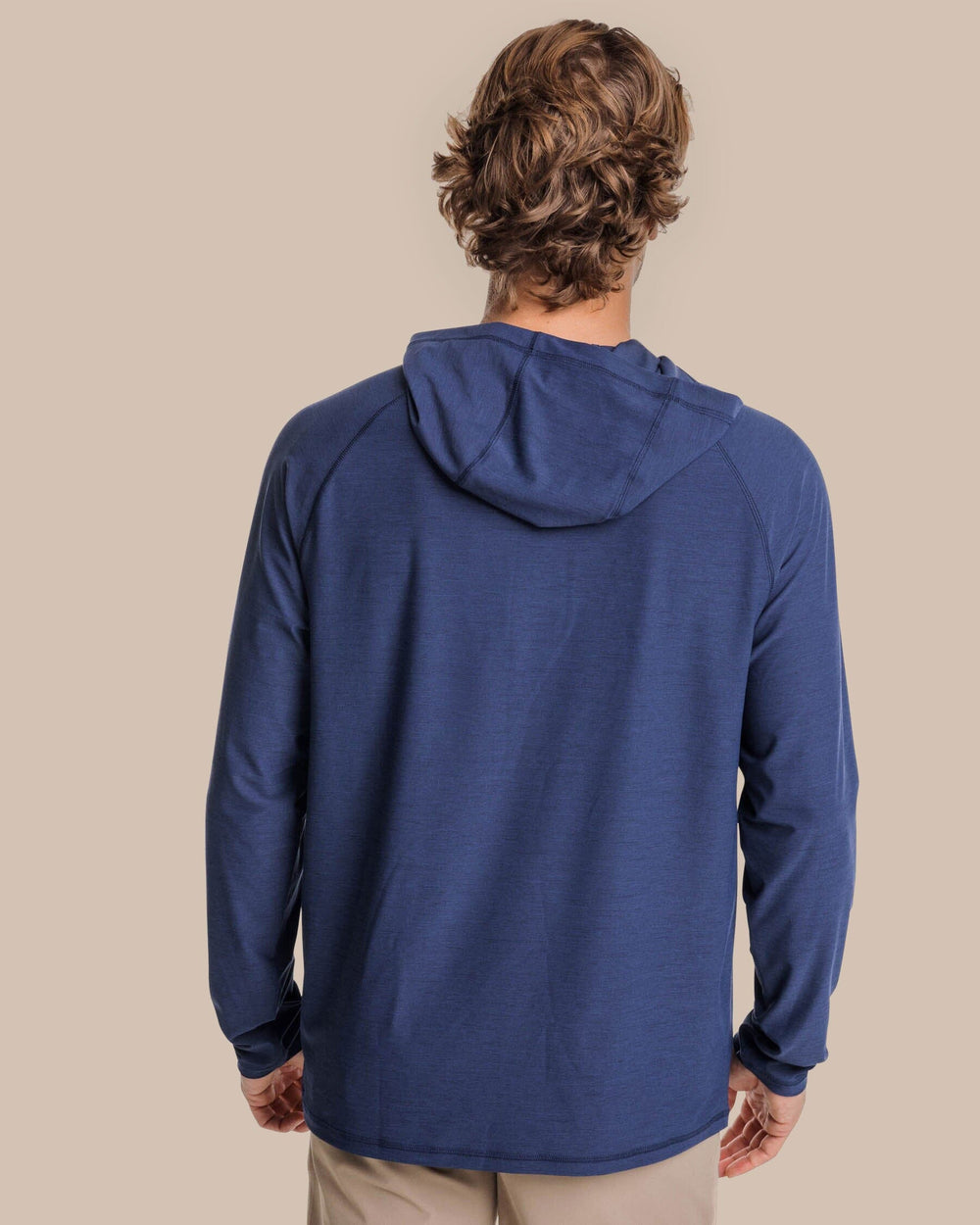 The back view of the Southern Tide brrr°®-illiant Performance Hoodie by Southern Tide - Nautical Navy