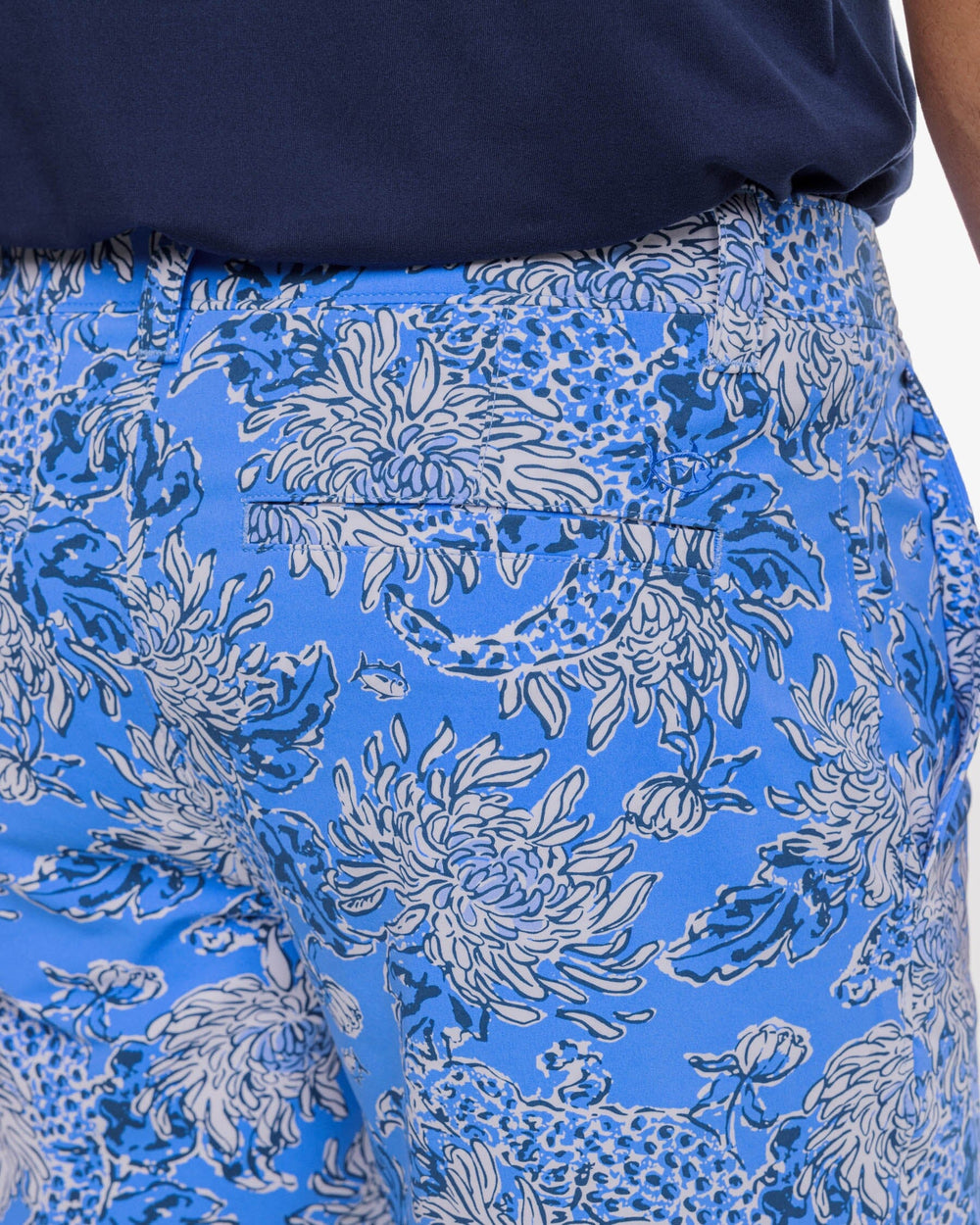 The detail view of the Brrrdie Croc and Lock it Short by Southern Tide - Boca Blue