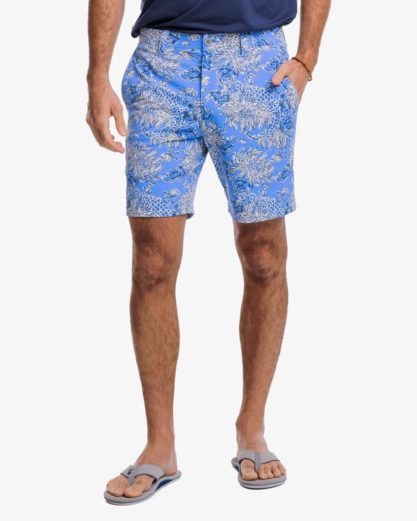 The front view of the Brrrdie Croc and Lock it Short by Southern Tide - Boca Blue