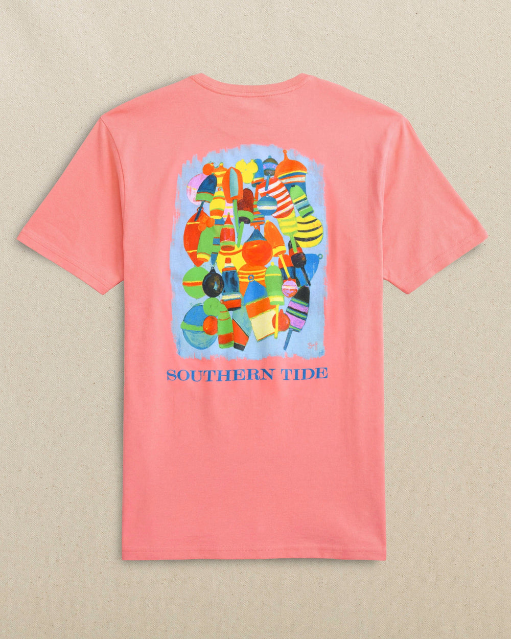 The back view of the Southern Tide Buoy Short Sleeve T-Shirt by Southern Tide - Light Pink