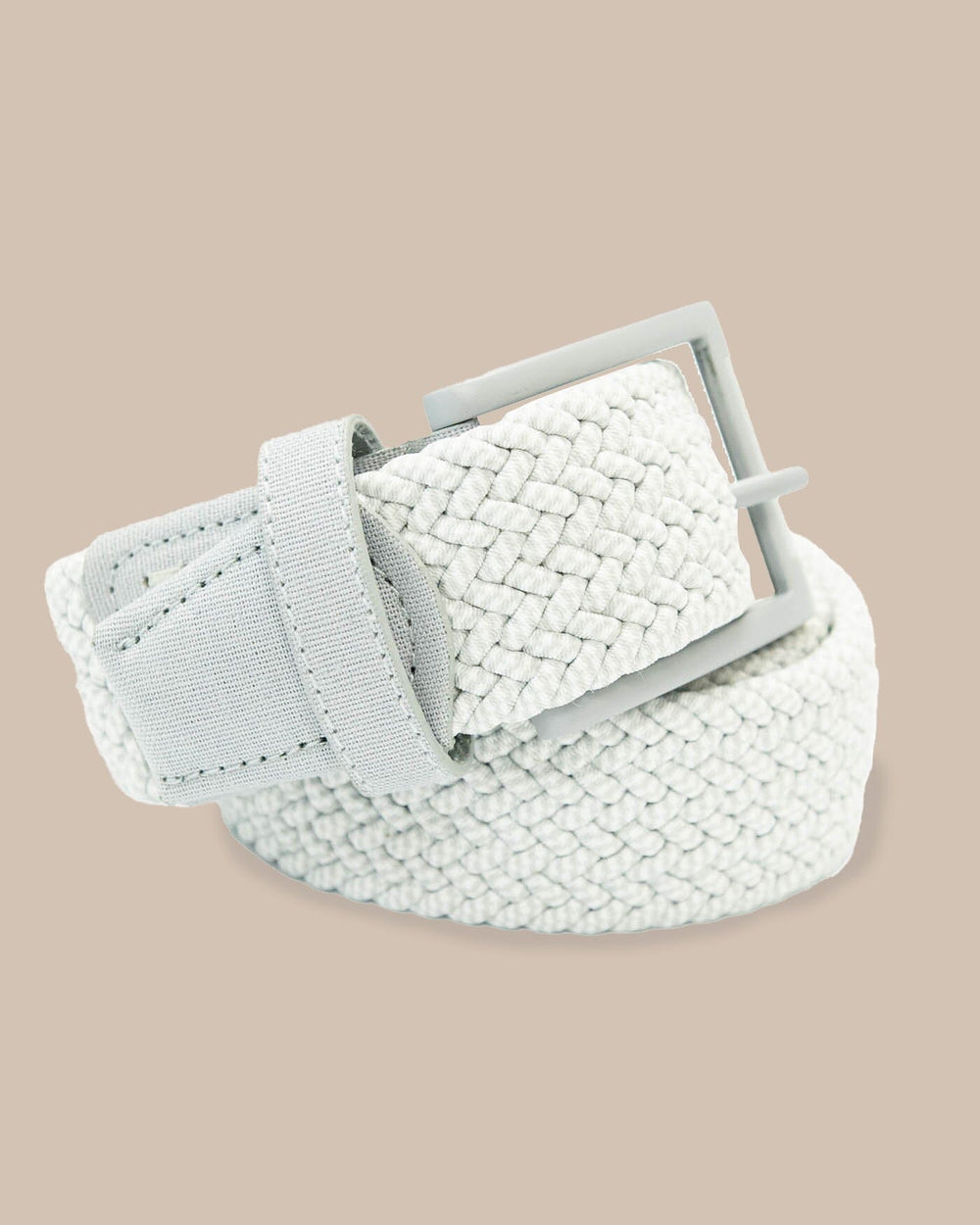 The front view of the Southern Tide Caddie Braided Belt by Southern Tide - Slate Grey
