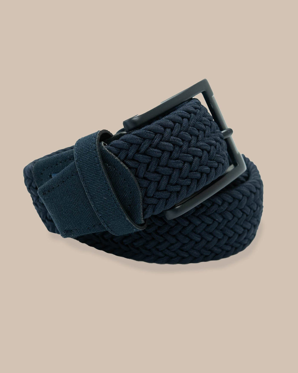 The front view of the Southern Tide Caddie Braided Belt by Southern Tide - True Navy