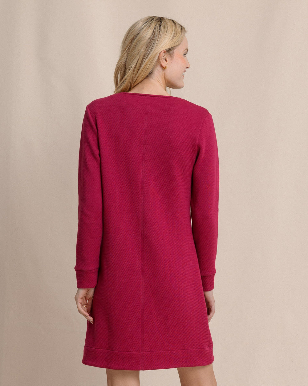 The back view of the Southern Tide Cady Jacquard Dress by Southern Tide - Carolina Plum