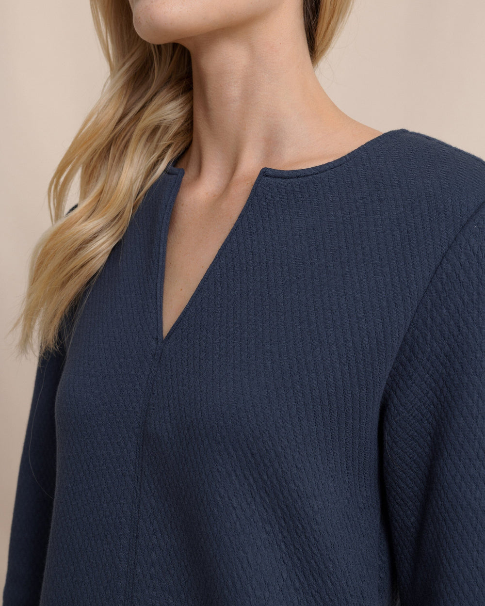 The detail view of the Southern Tide Cady Jacquard Dress by Southern Tide - Dress Blue