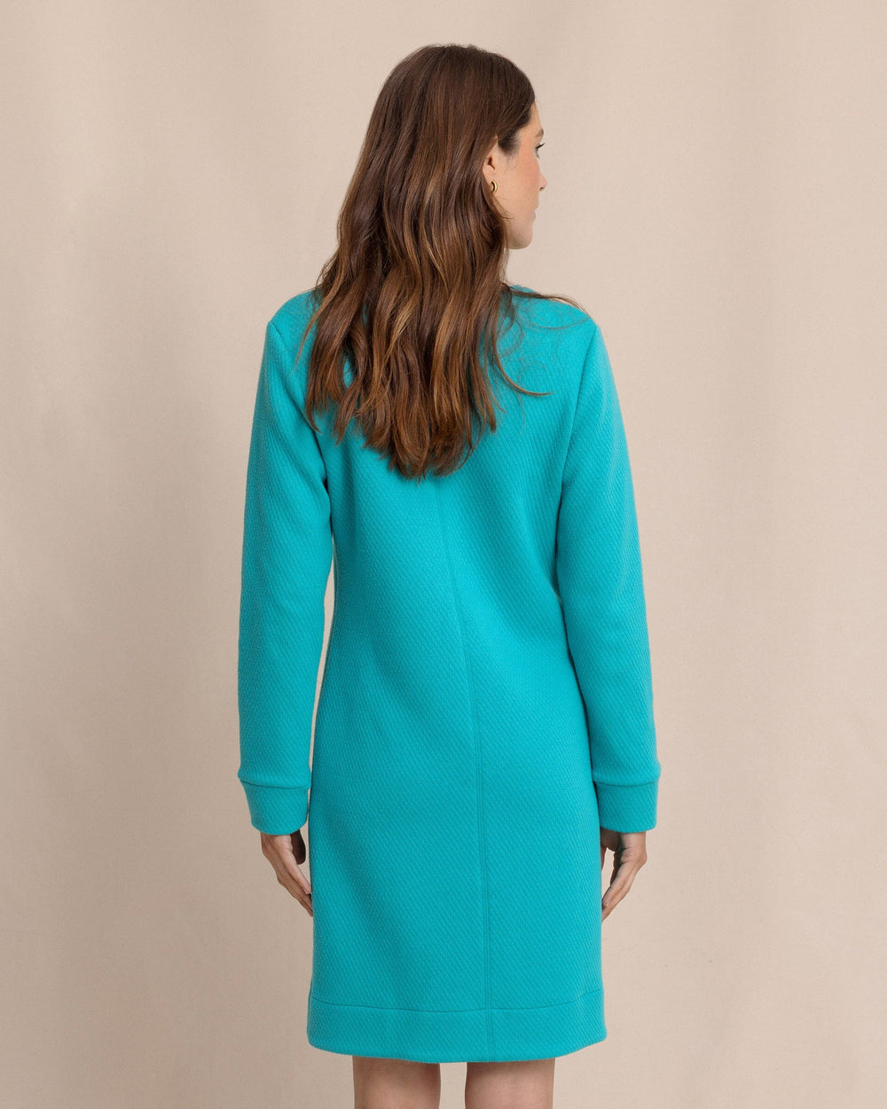 The back view of the Southern Tide Cady Jacquard Dress by Southern Tide - Spruce Shade