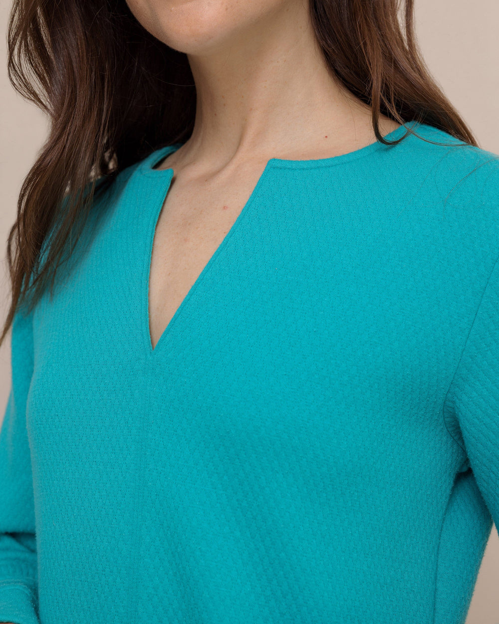 The detail view of the Southern Tide Cady Jacquard Dress by Southern Tide - Spruce Shade