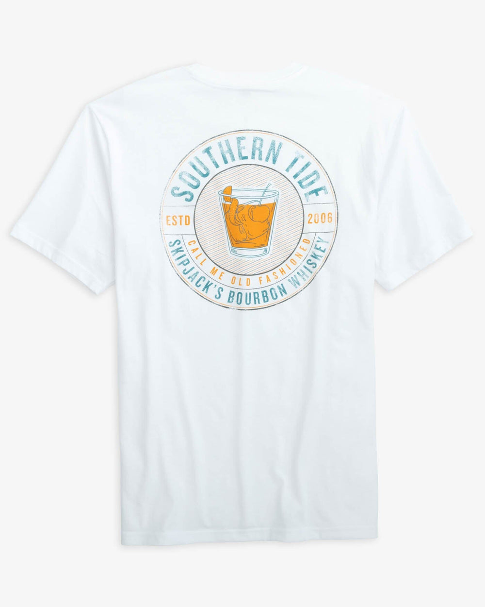 The back view of the Southern Tide Call Me Old Fashioned T-Shirt by Southern Tide - Classic White