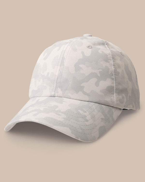 The front of the Camo Printed Performance Hat by Southern Tide - Seagull Grey