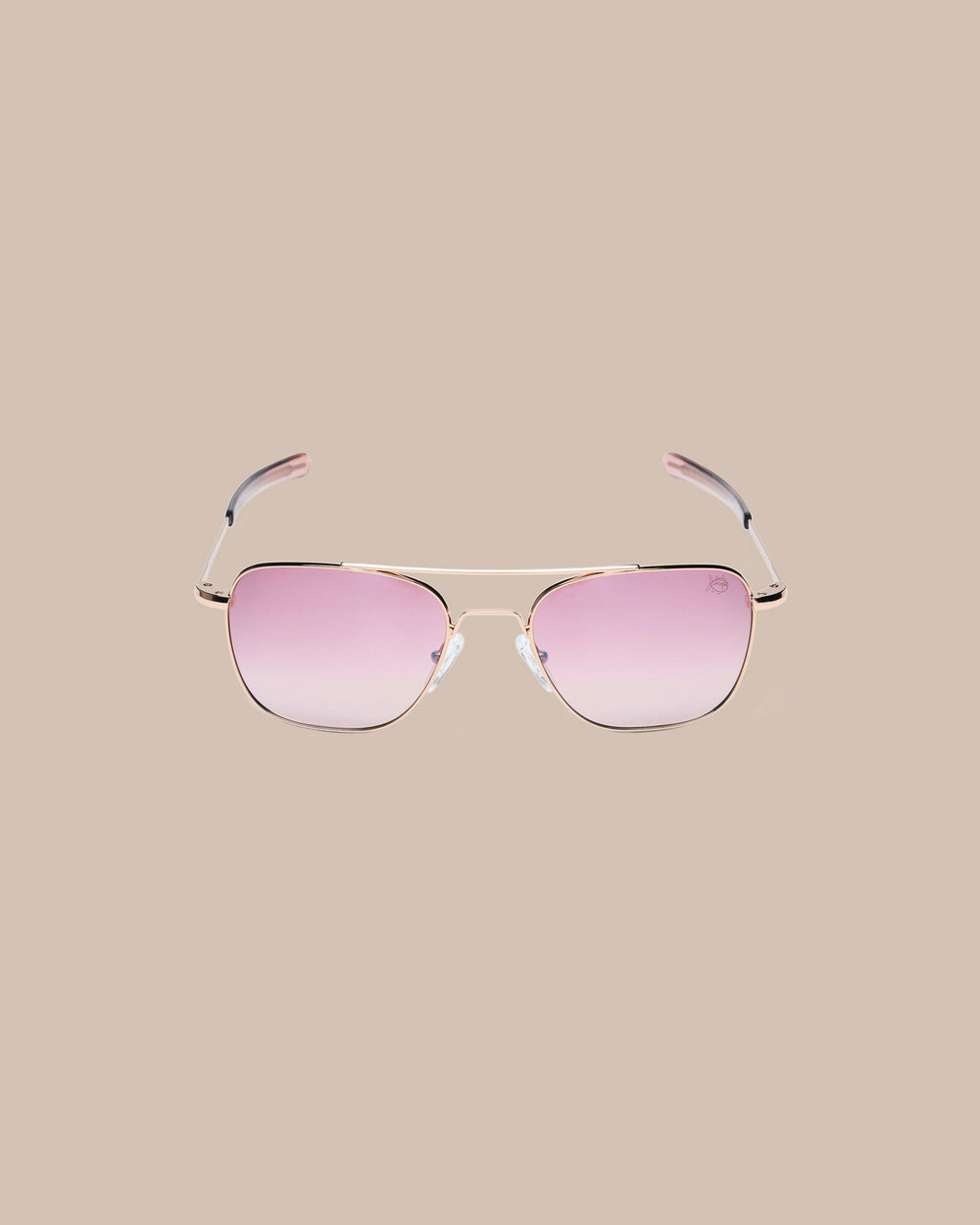 The front view of the Southern Tide Caroline Aviator by Southern Tide - Rose Gold Frame with Golden Rose Lens