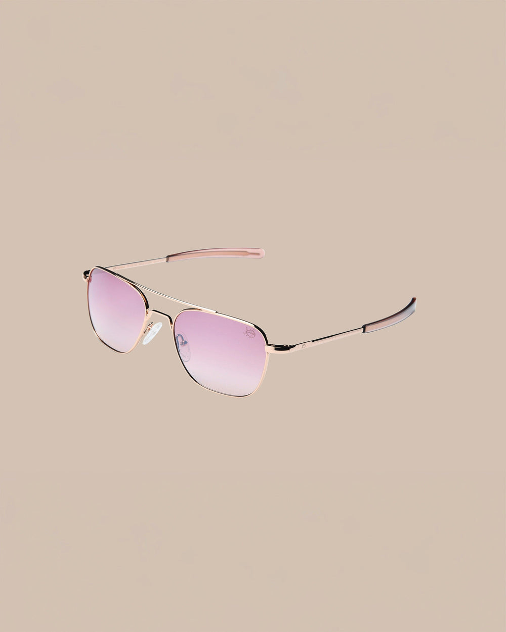 The side view of the Southern Tide Caroline Aviator by Southern Tide - Rose Gold Frame with Golden Rose Lens