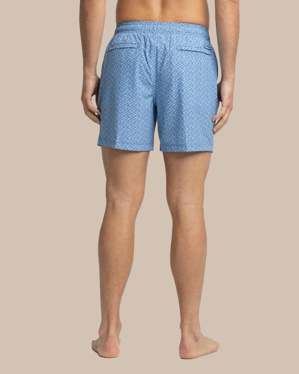 The back view of the Southern Tide Casual Water Swim Trunk by Southern Tide - Coronet Blue