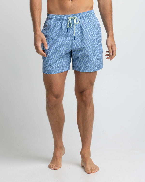The front view of the Southern Tide Casual Water Swim Trunk by Southern Tide - Coronet Blue