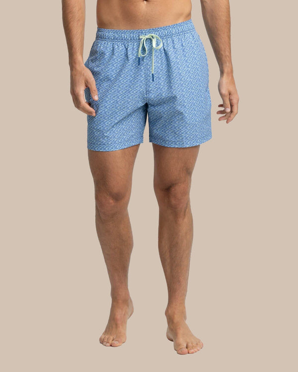 The front view of the Southern Tide Casual Water Swim Trunk by Southern Tide - Coronet Blue