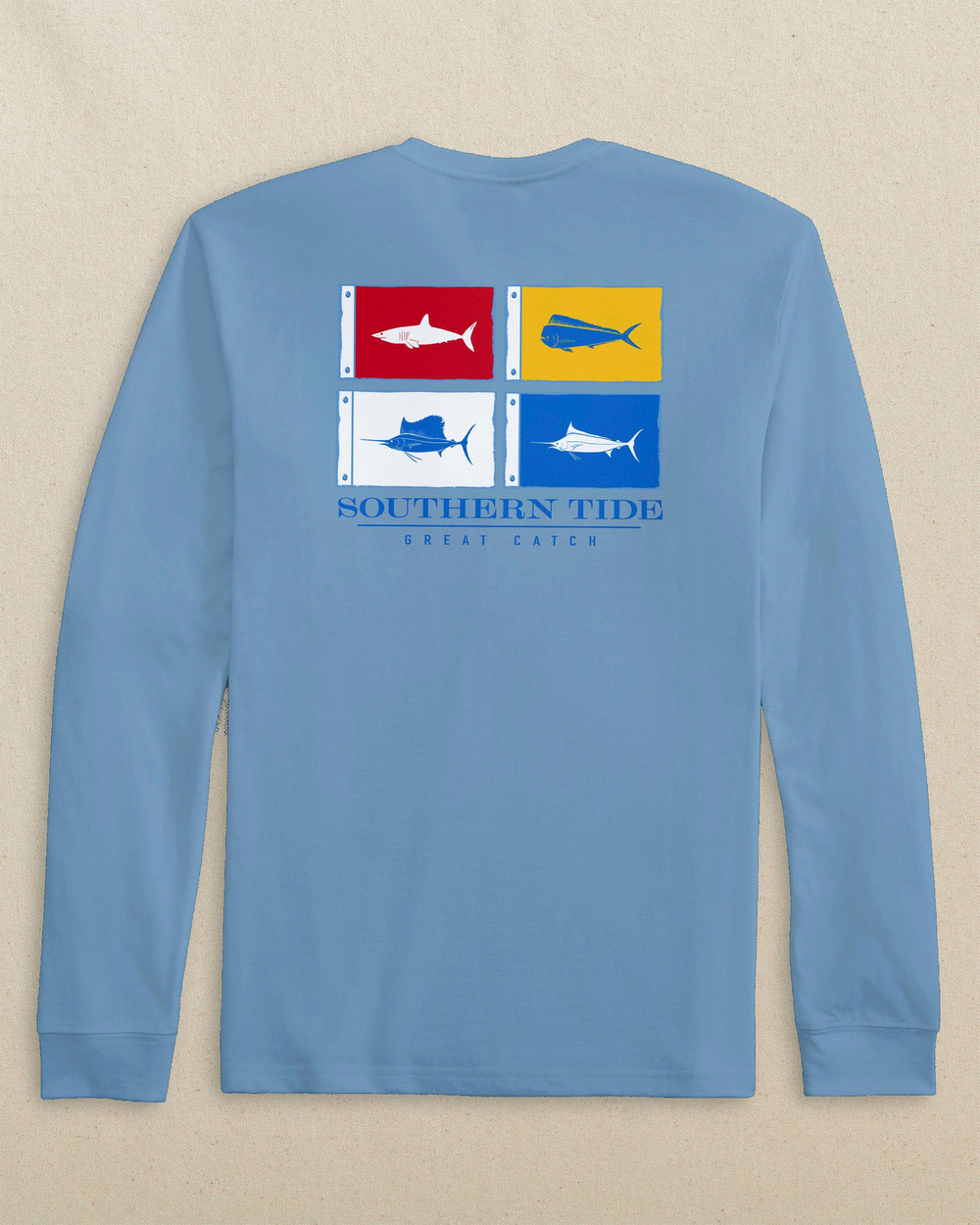 The back view of the Southern Tide Catch Flags Long Sleeve T-Shirt by Southern Tide - Ocean Channel
