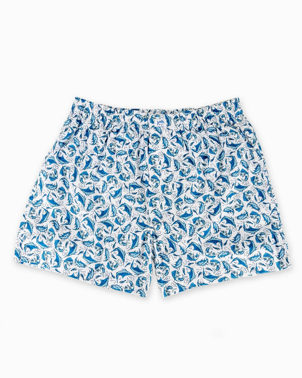 The front view of the Southern Tide Catch You Later Boxer by Southern Tide - Classic White