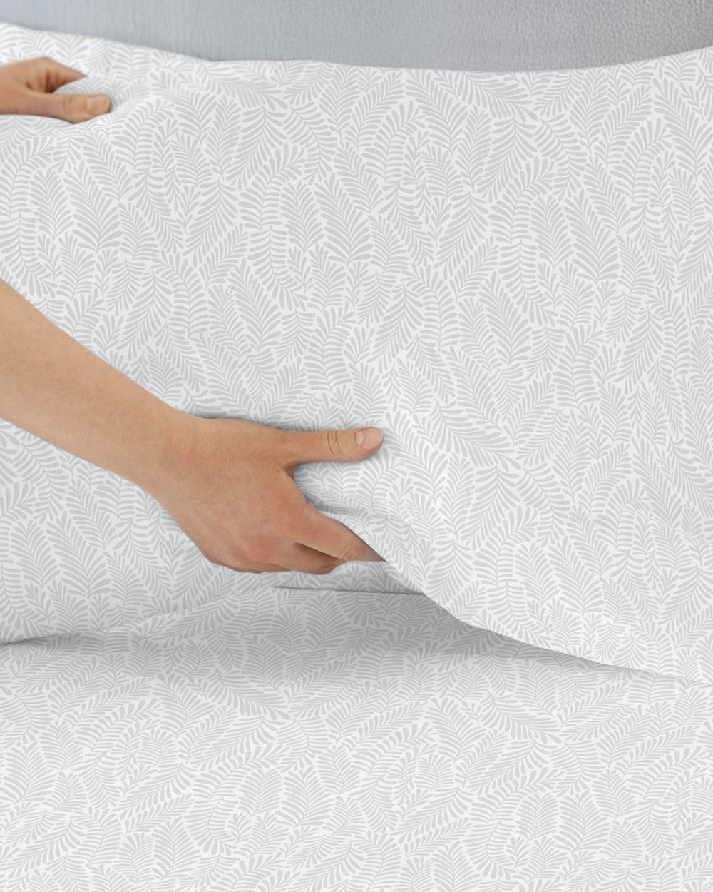 The detail view of the Southern Tide Cedar Island Sheet Set by Southern Tide - Grey