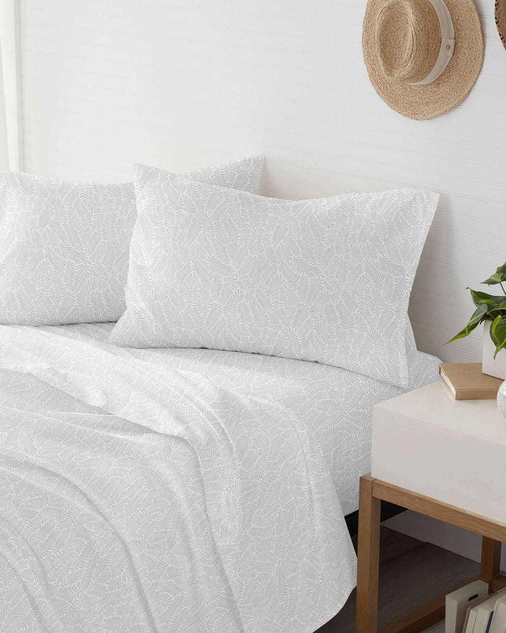 The side view of the Southern Tide Cedar Island Sheet Set by Southern Tide - Grey