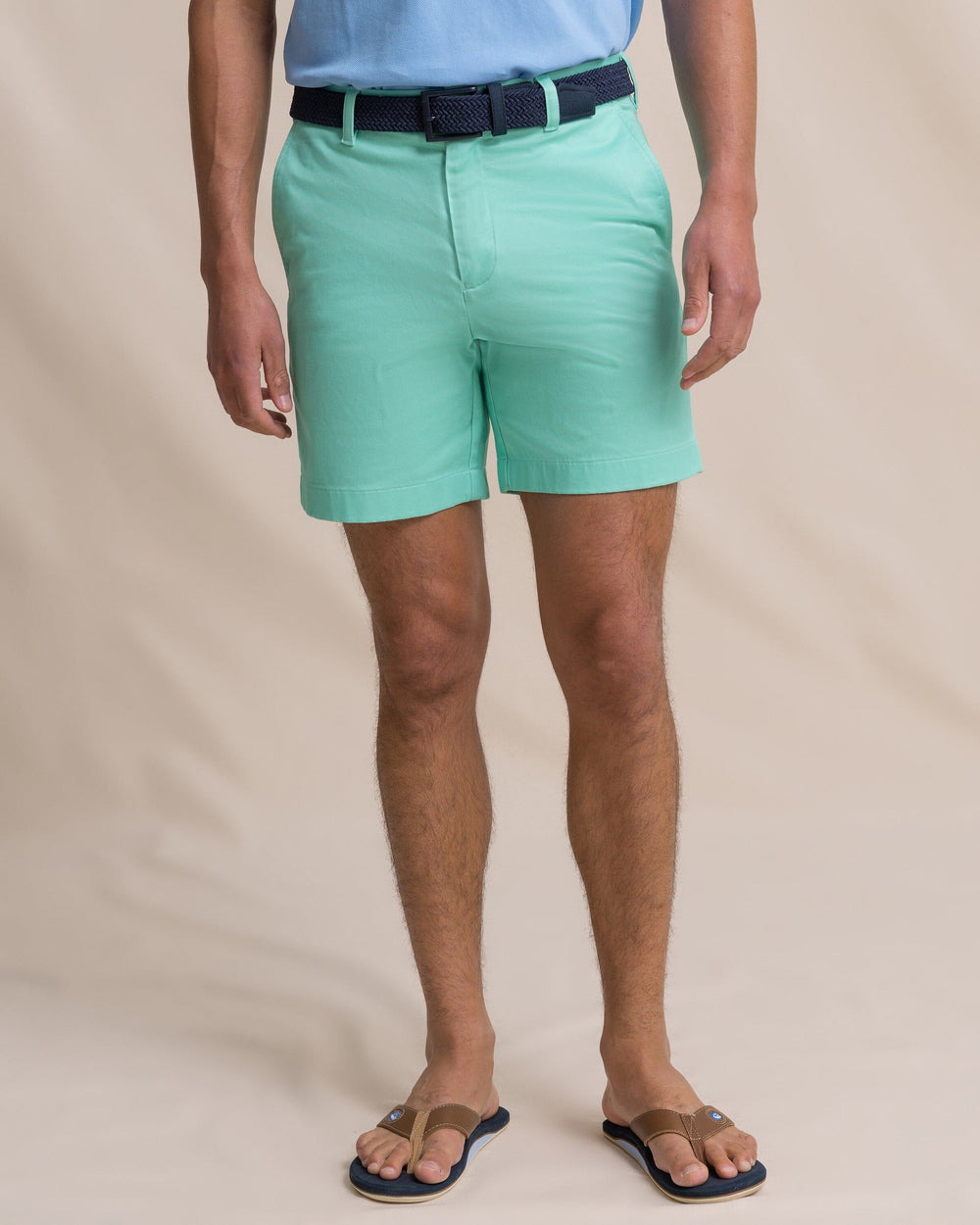 The front view of the Southern Tide Channel Marker 7" Stretch Chino Short by Southern Tide - Gulf Shores