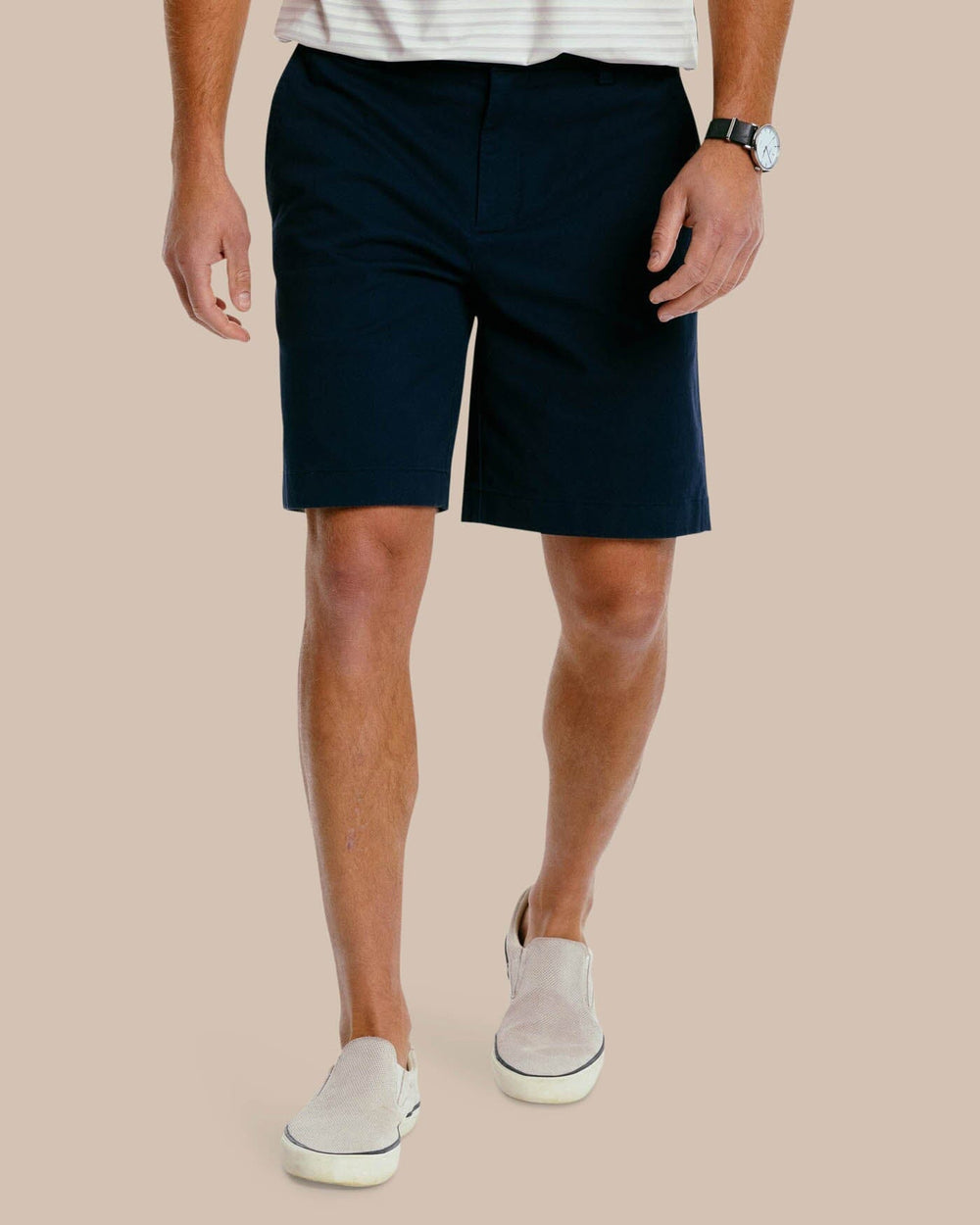 The front view of the Men's New Channel Marker 9 Inch Short by Southern Tide - True Navy