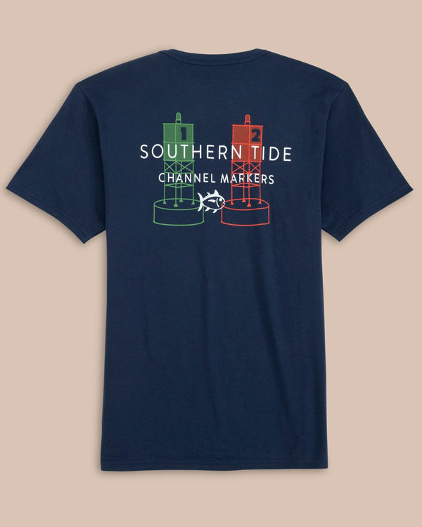 The back view of the Southern Tide Channel Marker Buoy Short Sleeve T-Shirt by Southern Tide - Navy
