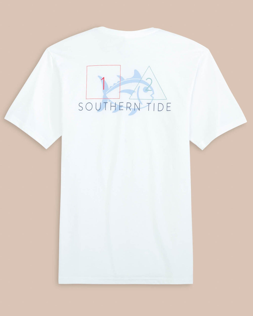 The back view of the Southern Tide Channel Marker Short Sleeve T-Shirt by Southern Tide - Classic White