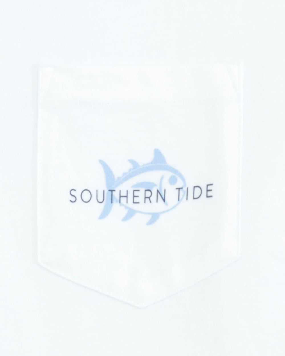 The detail view of the Southern Tide Channel Marker Short Sleeve T-Shirt by Southern Tide - Classic White