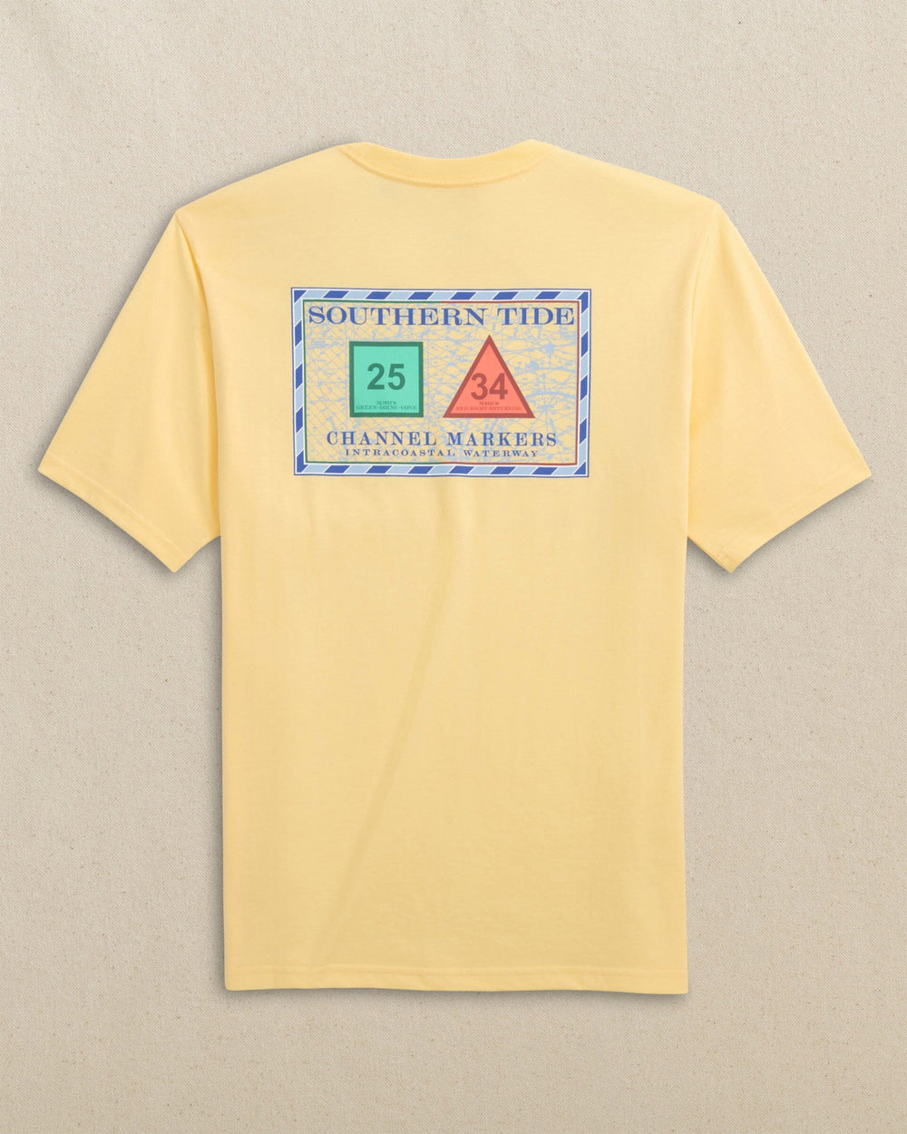 The back view of the Southern Tide Channel Marker Short Sleeve T-Shirt by Southern Tide - Pineapple