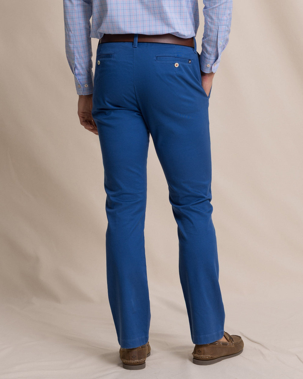 The back view of the Southern Tide Channel Marker Stretch Chino Pant by Southern Tide - Nautical Blue
