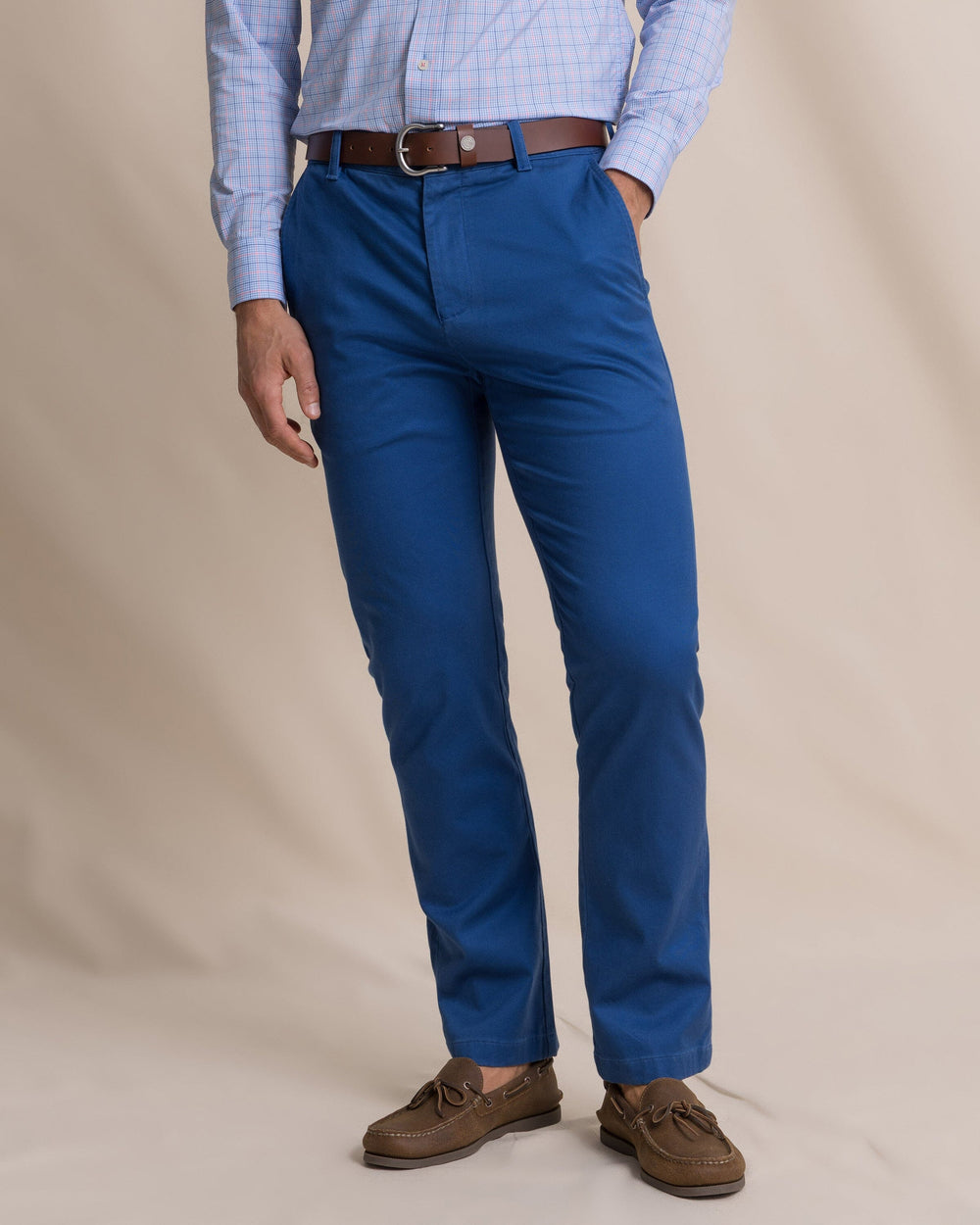 The front view of the Southern Tide Channel Marker Stretch Chino Pant by Southern Tide - Nautical Blue