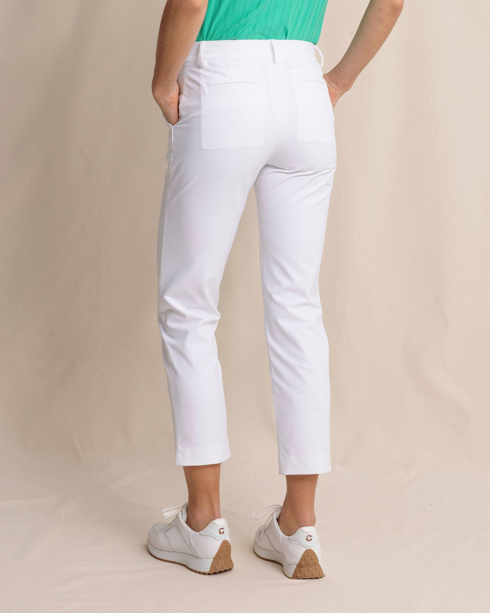 The back view of the Southern Tide Chapel Performance Pant by Southern Tide - Classic White